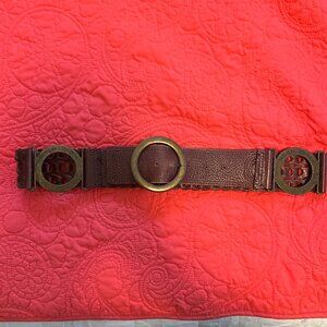 Brown and Gold Leather Belt